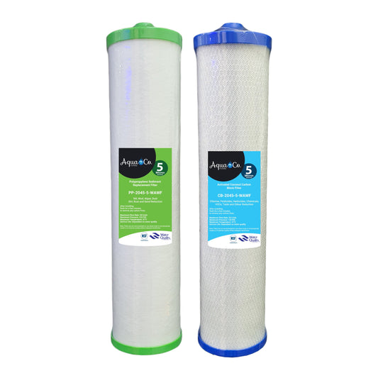 AquaCo Classic 20" x 4.5" Sediment & Carbon Replacement Filter Set