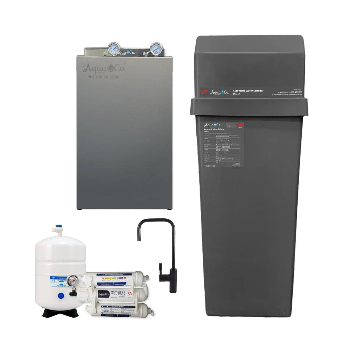 AquaCo Whole House Filter + SEV17 Water Softener Combo Pro tap detail