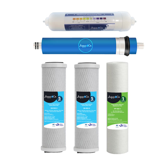 AquaCo 5 Stage Under-Sink Reverse Osmosis Replacement Filter Set