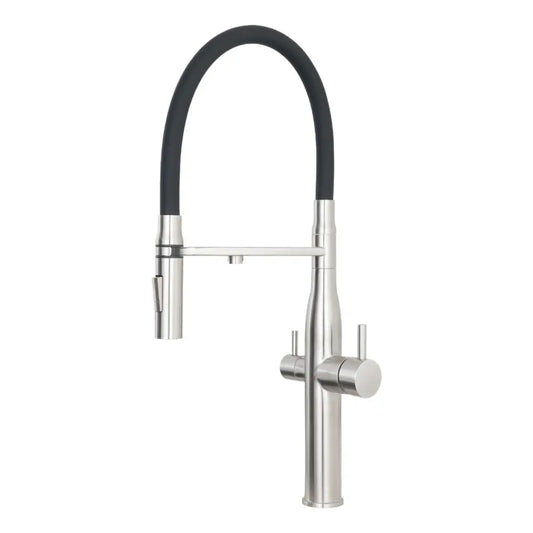 AquaCo Stainless Steel Pull Out Hose 3-Way Mixer – 3W-PO-SS