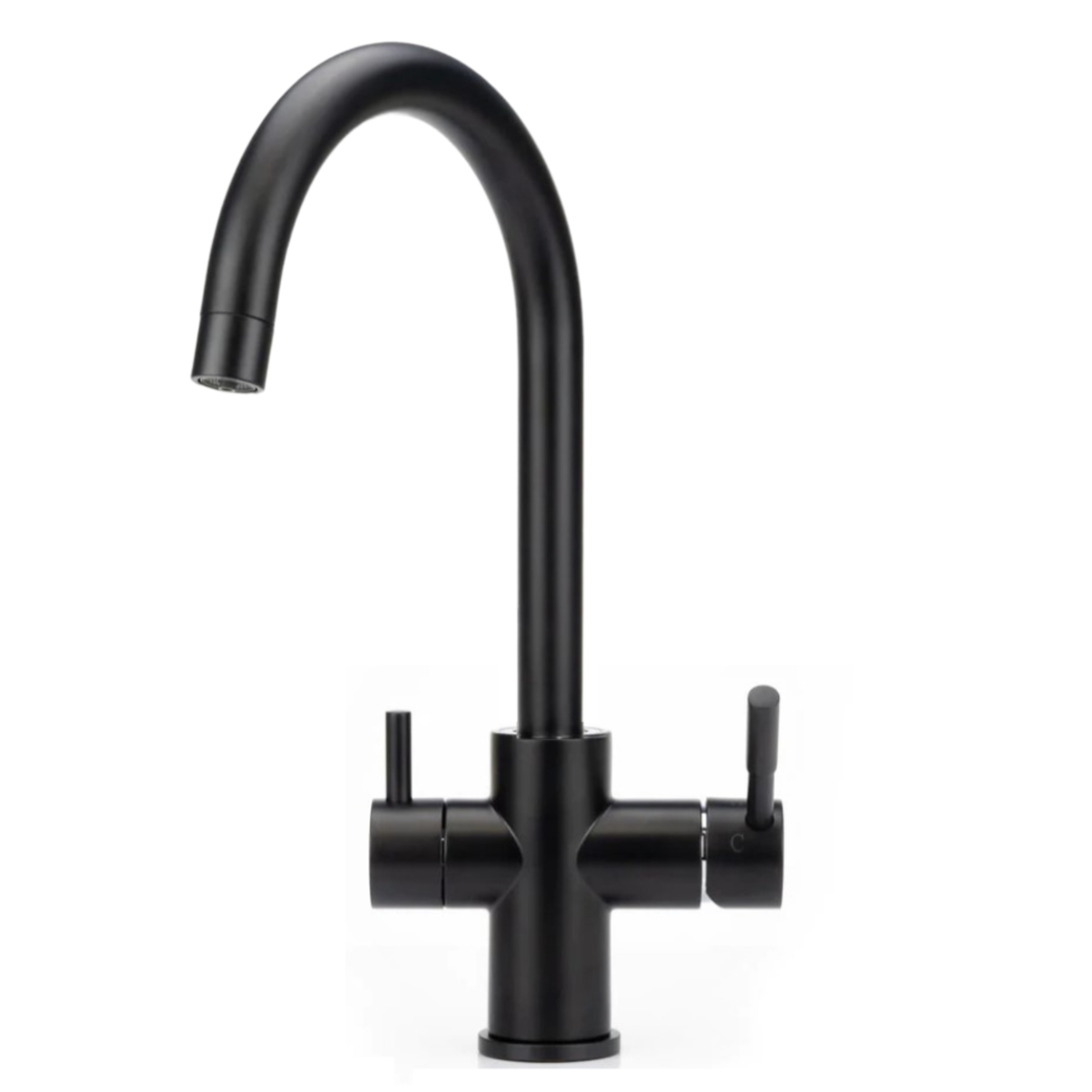 AquaCo Matte Black High Loop 3-Way Mixer – 3W-HL-MB tap detail
