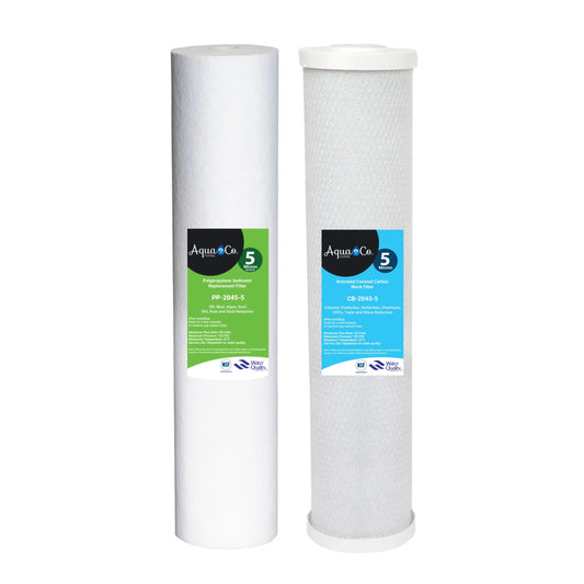 AquaCo Replacement Filter Pack 20" Classic Twin: Sediment & Carbon