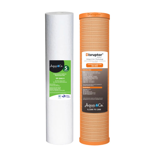 AquaCo Replacement Filter Pack 20" PFAS Twin: Sediment & Disruptor®
