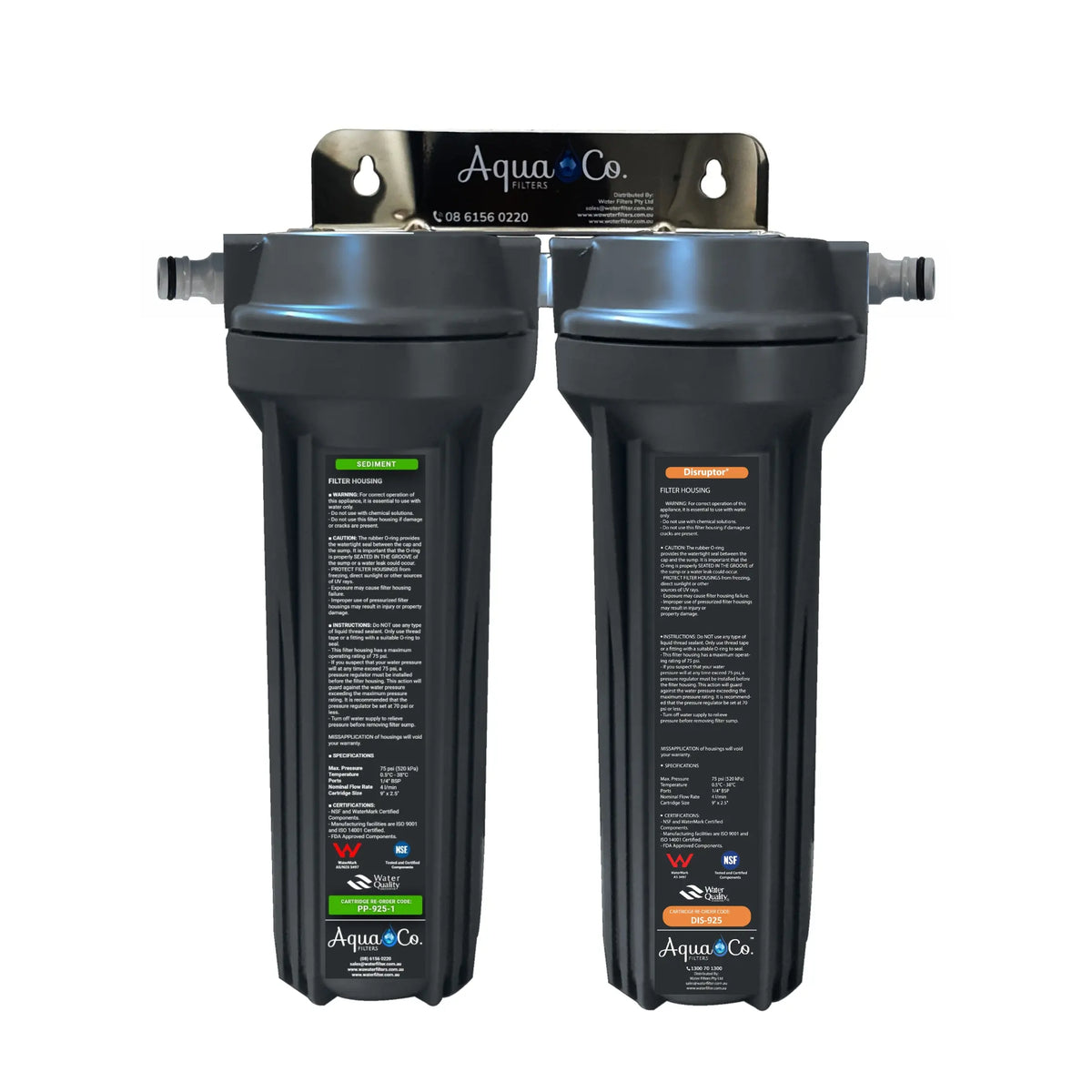 AquaCo Premium 2 Stage Caravan Water Filter