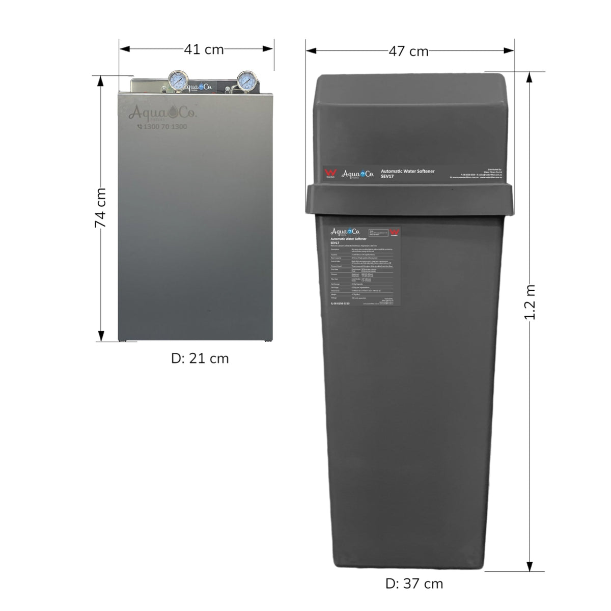 AquaCo SEV17 Water Softener with Premium PFAS Pre-Filtration product view 13
