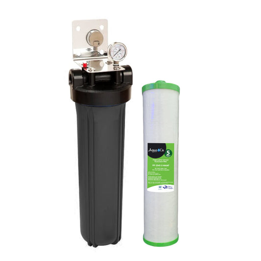AquaCo 20" x 4.5" Single Whole House Sediment Filter for Town Water