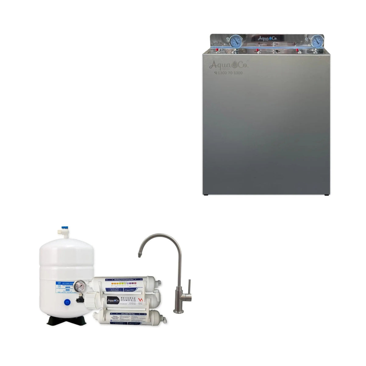 AquaCo SYS-203-WAWF Whole House Water Filter System with ROCOMP Reverse Osmosis tap detail