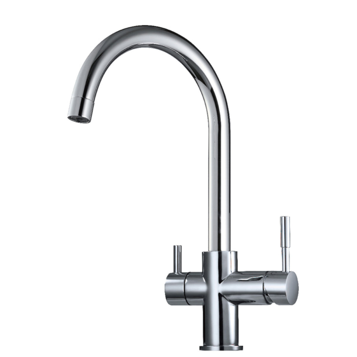 AquaCo Chrome High Loop 3-Way Mixer with LED Filter Change Reminder – 3W-HL-CH tap detail