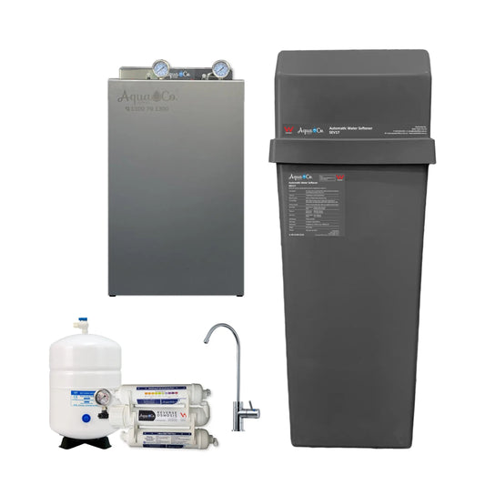 AquaCo Whole House Filter + SEV17 Water Softener Combo Pro